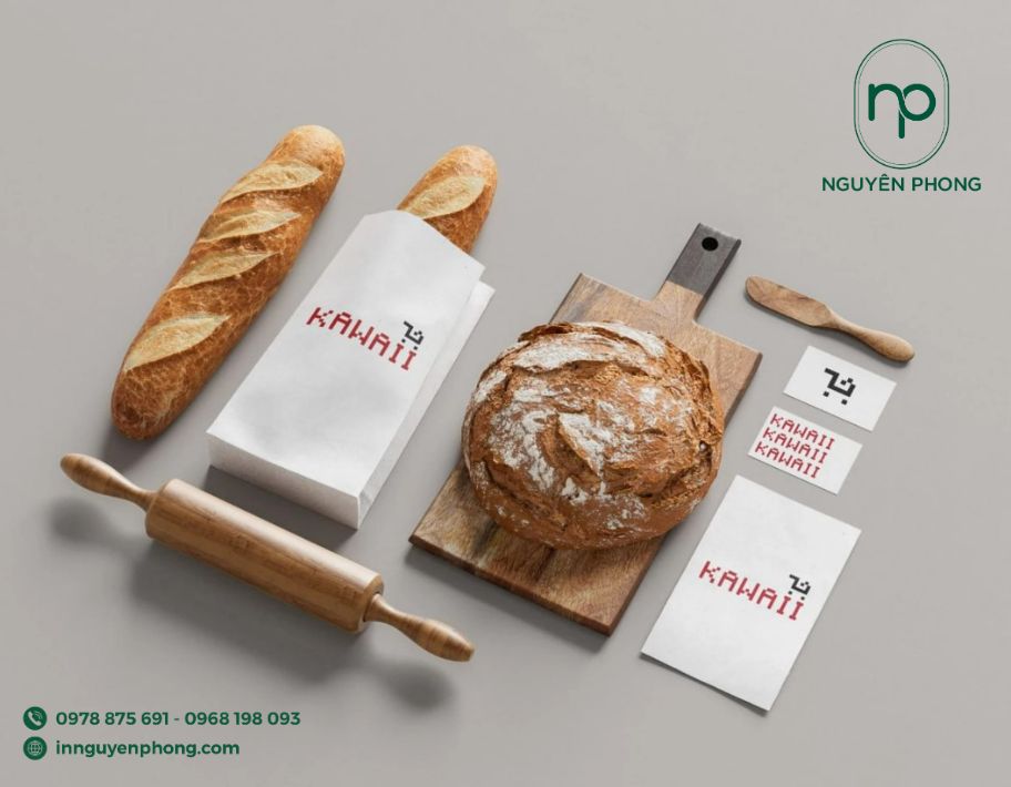 Logo chữ trên túi giấy đựng thực phẩm